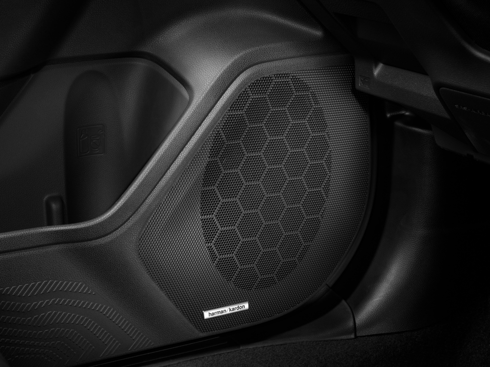 Close up shot of Harman Kardon® speaker for 2026 Forester Sport, Limited and Premier.