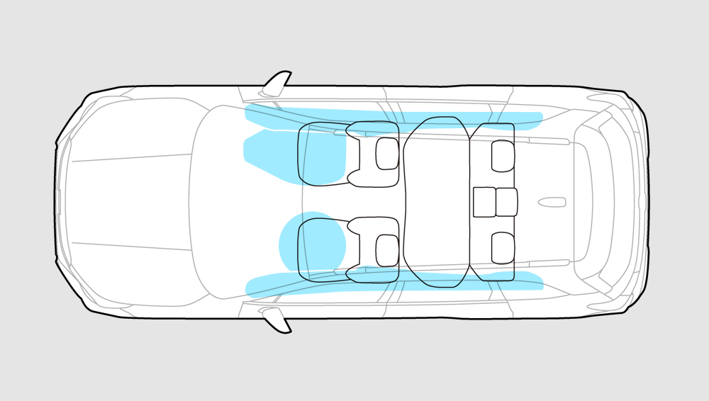 Image showing where the airbags are.